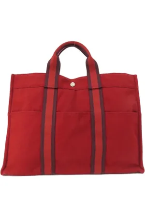 Hermès Pre-owned, Dame, Rød, ONE SIZE, Tyl, Pre-owned canvas håndtasker