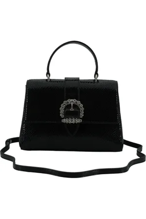 Jimmy Choo Taske, Dame, Sort, ONE SIZE, Uld, Sort læder top håndtag skuldertaske