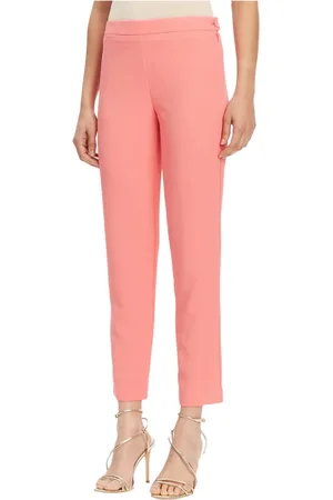 Patrizia Pepe Bukser, Dame, Lyserød, XS, Uld, Rosa Slim Butterfly Rivet Bukser