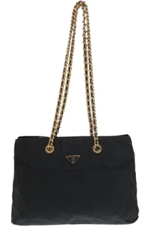 Prada Pre-owned, Dame, Sort, ONE SIZE, Uld, Pre-owned Canvas totes