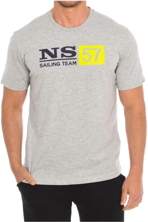 North Sails Top, Herre, Grå, M, Bomuld, T-shirt med korte ærmer og ribhals