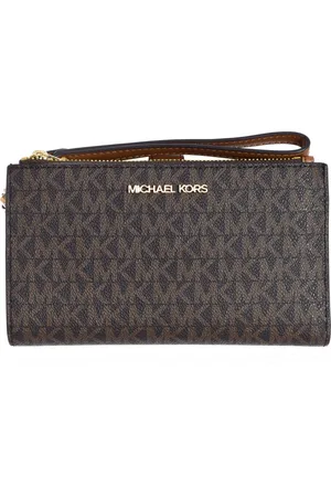 Michael Kors Tilbehør, Dame, Brun, ONE SIZE, Læder, Kompakt læderhåndledstaske med flere rum