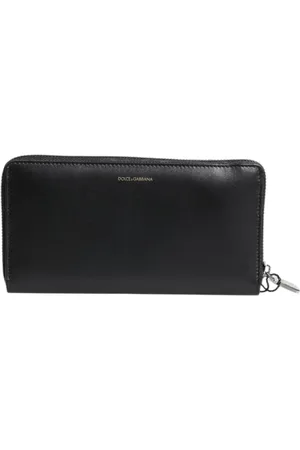 Dolce & Gabbana Tilbehør, Herre, Sort, ONE SIZE, Læder, Python Præget Kontinental Pung med Kortlommer