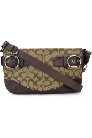 Coach Pre-owned, Dame, Brun, ONE SIZE, Uld, Pre-owned Canvas skuldertasker