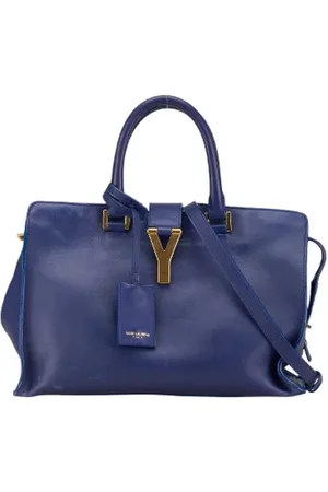 Saint Laurent Pre-owned, Dame, Blå, ONE SIZE, Uld, Pre-owned Laeder hndtasker