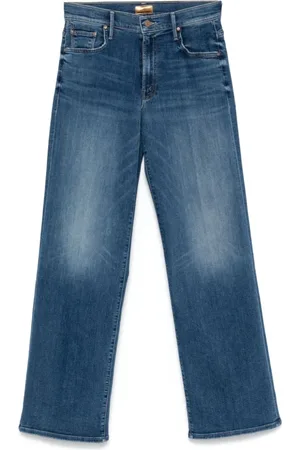 Mother Jeans, Dame, Blå, W26, Uld, Blå Straight Jeans til Kvinder