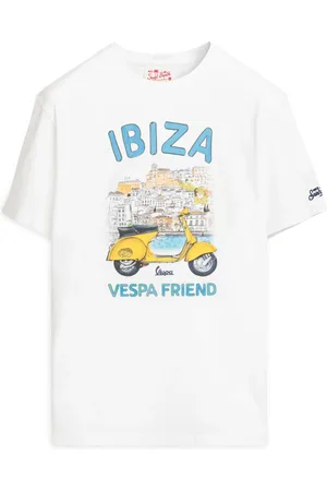MC2 SAINT BARTH Top, Herre, Hvid, L, Bomuld, Mønstret Vespa Logo T-shirt
