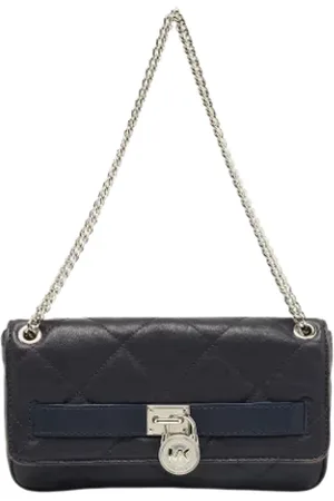 Michael Kors Pre-owned, Dame, Blå, ONE SIZE, Uld, Pre-owned Laeder skuldertasker