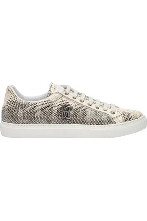 Roberto Cavalli Sko, Herre, , 45 EU, Læder, Sneakers med Cobra Print