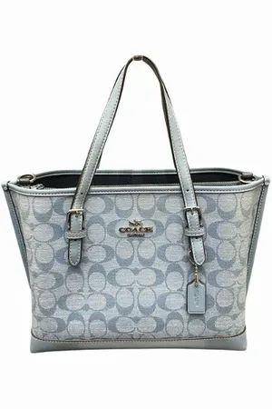 Coach Pre-owned, Dame, Blå, ONE SIZE, Uld, Pre-owned Canvas skuldertasker