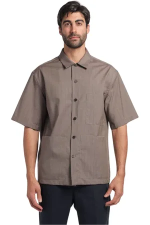 BARENA Skjorte, Herre, , S, Uld, Kortærmet uld overshirt med lommer