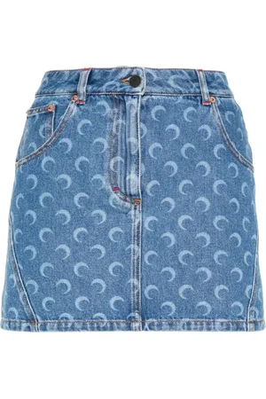 Marine Serre Nederdel, Dame, Blå, XS, Bomuld, Klar Blå Nederdel Elegant Stil