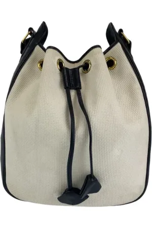 Saint Laurent Pre-owned, Dame, Hvid, ONE SIZE, Uld, Pre-owned Canvas skuldertasker