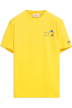 MC2 SAINT BARTH Top, Herre, Gul, M, Bomuld, Abstrakt Son of a Beach T-shirt