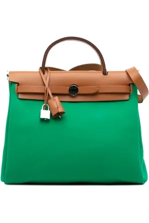 Hermès Pre-owned, Dame, Grøn, ONE SIZE, Uld, Pre-owned canvas håndtasker