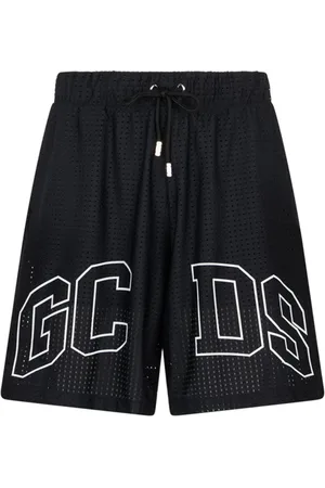 GCDS Badetøj, Herre, Sort, XL, Nylon, Sorte sporty shorts med logodetaljer