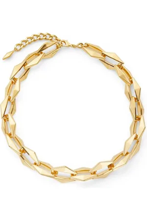 Jimmy Choo Tilbehør, Dame, Gul, ONE SIZE, Uld, Diamantslebet Kæde-Link Smykker