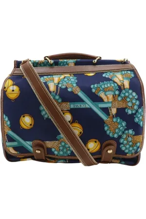 Loewe Pre-owned, Dame, Blå, ONE SIZE, Uld, Pre-owned Canvas skuldertasker