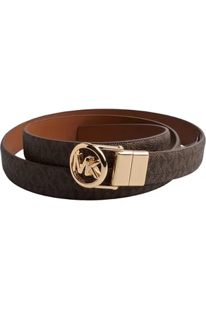 Michael Kors Tilbehør, Dame, Brun, S, Læder, Reversibel Logo Print Læderbælte