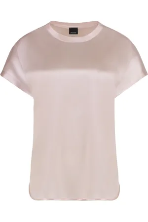 Pinko Bluser & Skjorter, Dame, Lyserød, XS, Silkebluse med capærmer