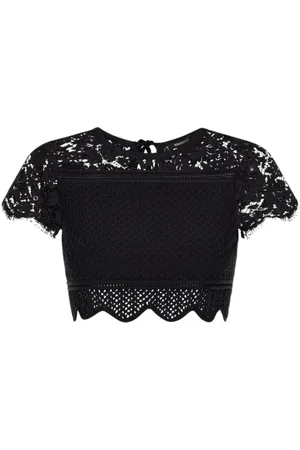 Roberto Cavalli Bluser & Skjorter, Dame, Sort, S, Blonde Crop Top Elegant Stil
