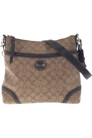 Coach Pre-owned, Dame, Brun, ONE SIZE, Uld, Pre-owned Canvas skuldertasker