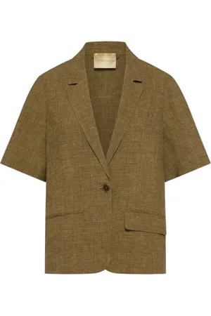 MOMONÍ Jakke, Dame, Gul, XS, Linned, Kortærmet linned blazer