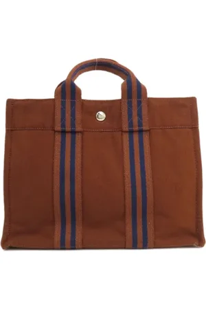 Hermès Pre-owned, Dame, Brun, ONE SIZE, Tyl, Pre-owned canvas håndtasker