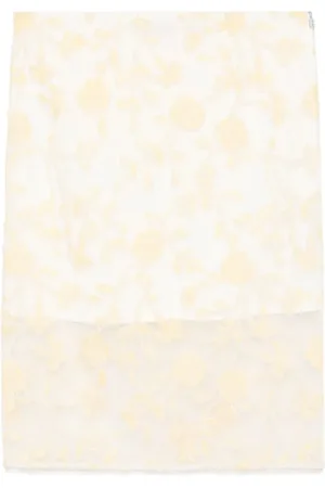 ROTATE Nederdel, Dame, Gul, M, Polyester, Blomster Perle Midi Nederdel