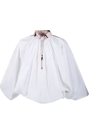 Emilio Pucci Bluser & Skjorter, Dame, Hvid, S, Bomuld, Hvid Bluse med Unik Stil