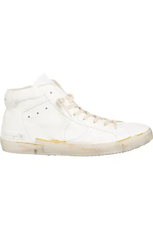 Philippe model Sko, Herre, Hvid, 42 EU, Læder, Vintage High-top Sneakers