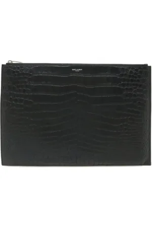 Saint Laurent Pre-owned, Dame, Sort, ONE SIZE, Tyl, Pre-owned Laeder clutches