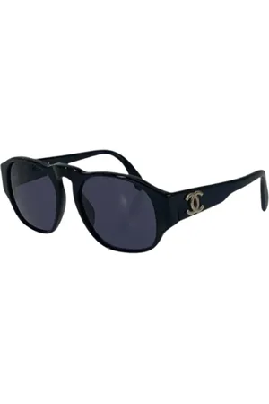 CHANEL Pre-owned, Dame, Sort, ONE SIZE, Uld, Pre-owned Plast solbriller