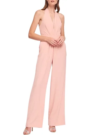 Gaudi Jumpsuits & Playsuits, Dame, Lyserød, S, Polyester, Elegant lyserød jumpsuit med V-udskæring