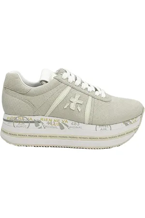 Premiata Sko, Dame, Grå, 38 EU, Slangeprint Platform Sneakers Beth