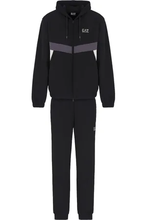 EA7 Sport, Herre, Sort, M, Bomuld, Sort Sporty Tracksuit Sæt