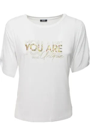 Liu Jo Top, Dame, Hvid, XS, Rundhalset Viskose T-shirt