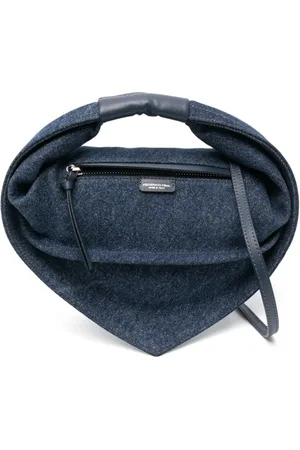 Federico Cina Taske, Dame, Blå, ONE SIZE, Uld, Indigo Blå Skuldertaske med Lynlås