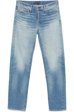 Tom Ford Jeans, Herre, Blå, W36, Lys Blå Klassiske Knapp Fly Jeans