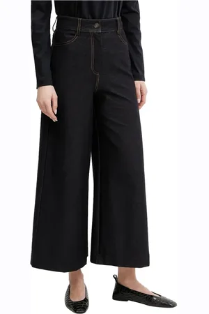 Max Mara Jeans, Dame, Blå, S, Denim, Palazzo Jeans Denim Elegant Moderne Bukser