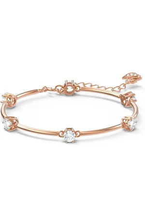 Swarovski Tilbehør, Dame, Lyserød, ONE SIZE, Uld, Damearmbånd Constella Hvid, Roséguldfarve