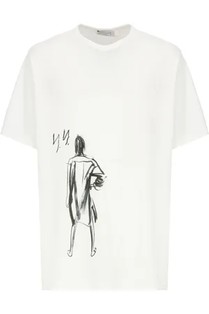YOHJI YAMAMOTO Top, Herre, Hvid, M, Bomuld, Herre Hvid T-shirt med Print