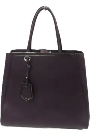 Fendi Pre-owned, Dame, Lilla, ONE SIZE, Tyl, Pre-owned Laeder totes