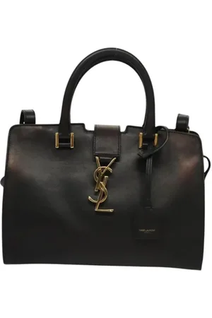 Saint Laurent Pre-owned, Dame, Sort, ONE SIZE, Uld, Pre-owned Laeder hndtasker
