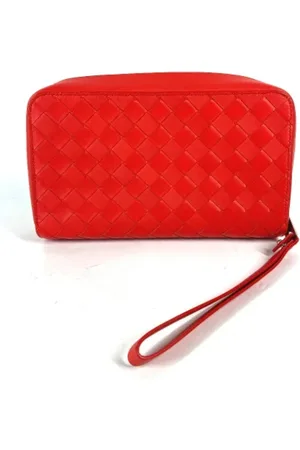 Bottega Veneta Pre-owned, Dame, Rød, ONE SIZE, Tyl, Pre-owned Laeder pouches