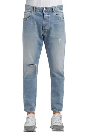 Icon Denim Frakke, Herre, Blå, W34, Bomuld, Cropped jeans med regular pasform og slid