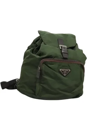 Prada Pre-owned, Dame, Grøn, ONE SIZE, Nylon, Pre-owned nylon rygsaekke