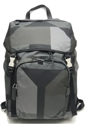 Prada Pre-owned, Dame, Grå, ONE SIZE, Nylon, Pre-owned Canvas rygsaekke