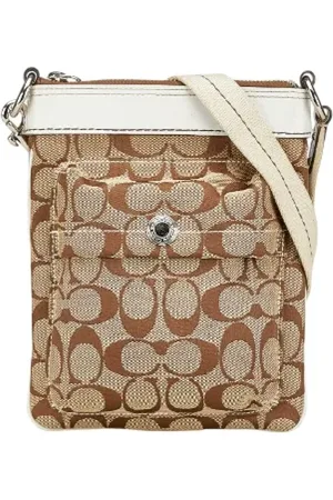 Coach Pre-owned, Dame, Brun, ONE SIZE, Tyl, Pre-owned Canvas crossbody-tasker