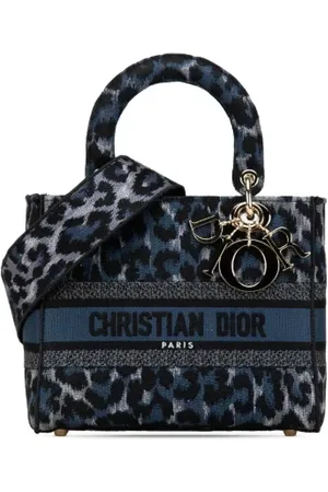 Dior Pre-owned, Dame, Blå, ONE SIZE, Uld, Pre-owned canvas håndtasker